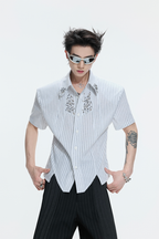 Striped Padded Shoulder Shirt
