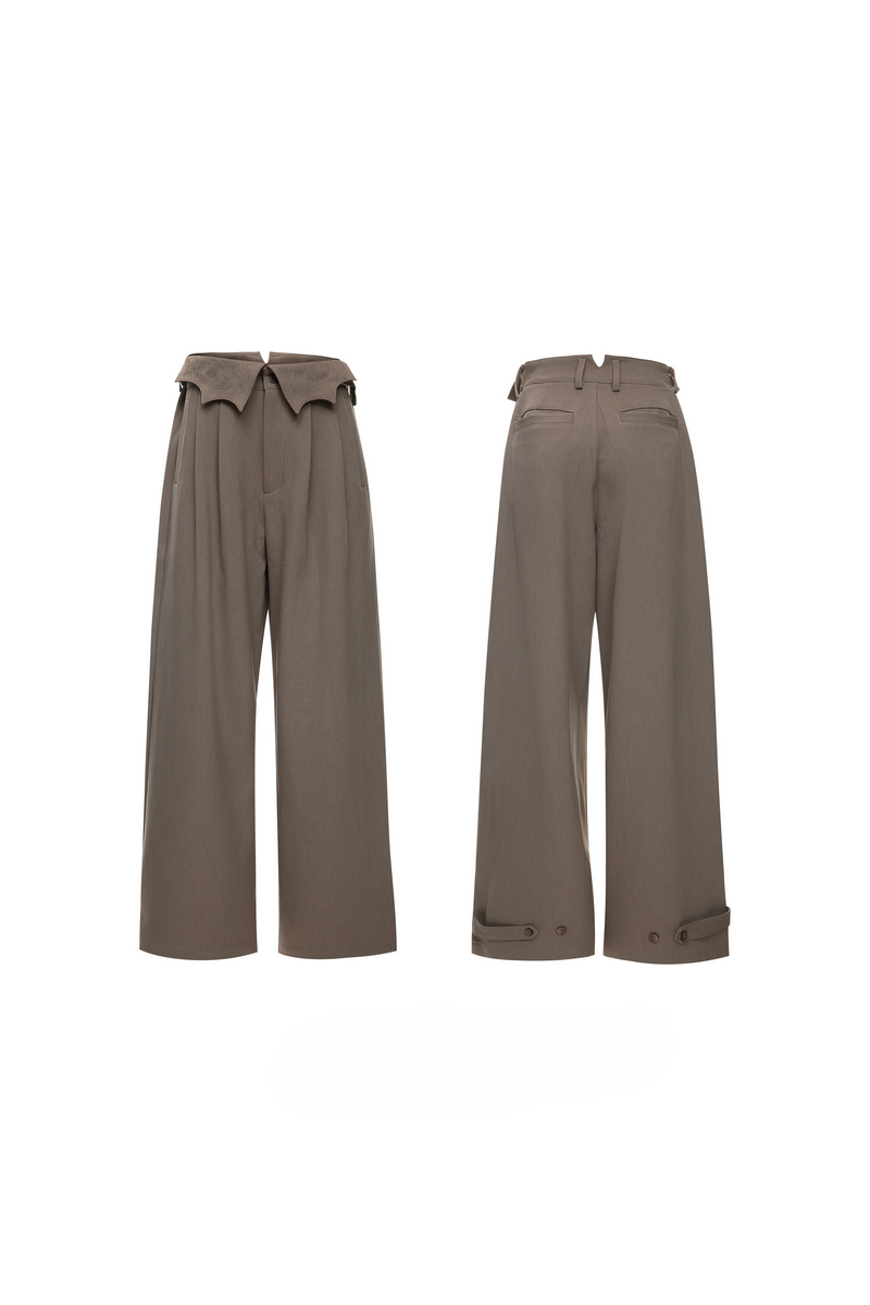 Pinstripe Wide Leg Trousers