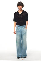 Openwork Leaf Pattern Shirt
