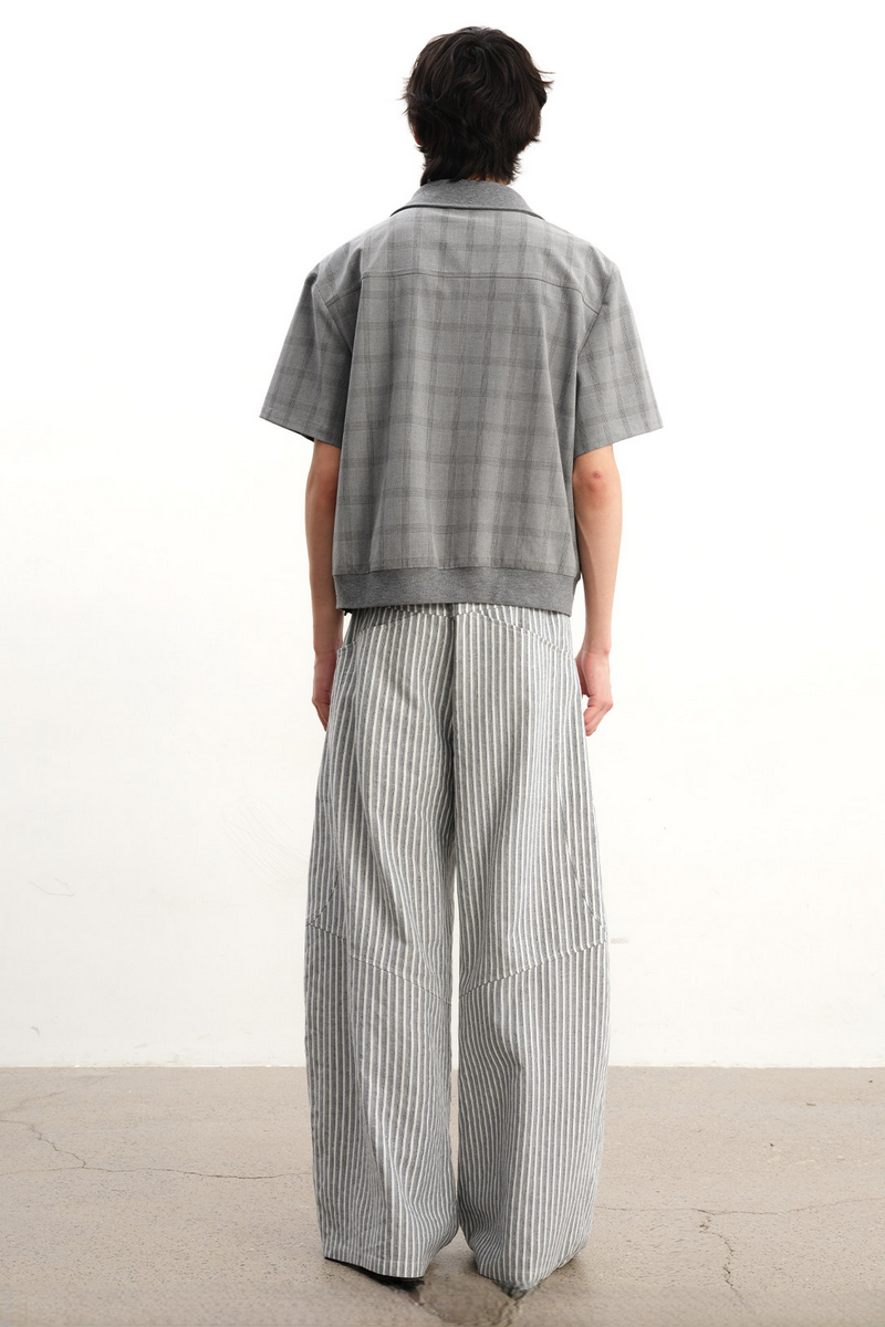 Half Zip Plaid Tee
