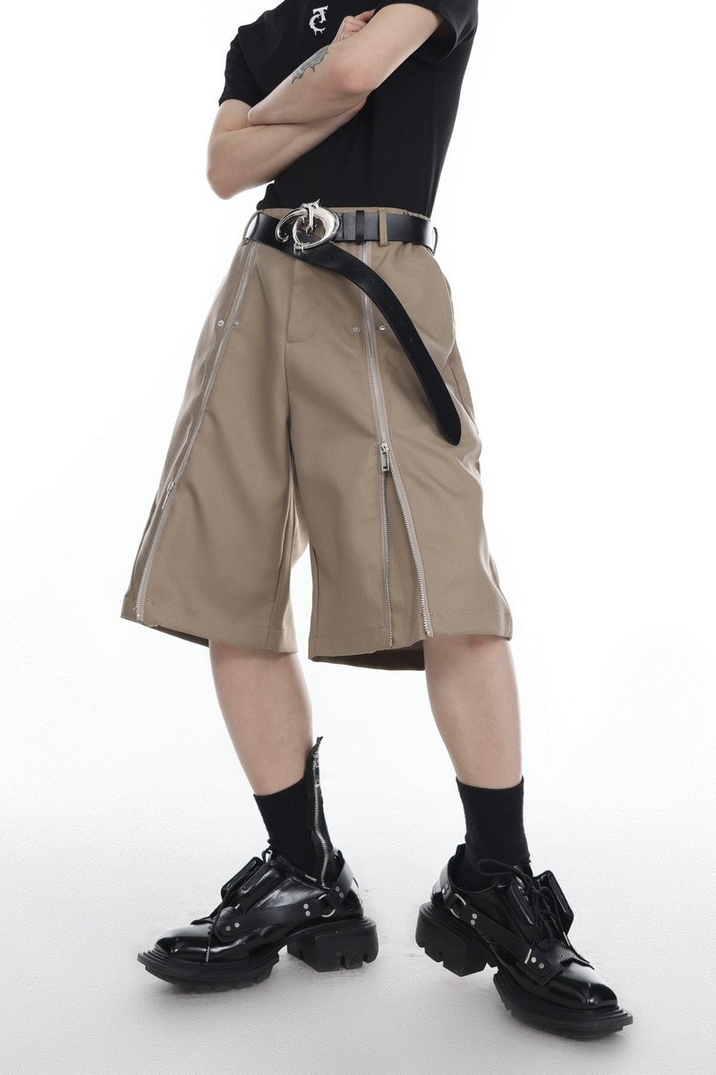 Zipper Loose Shorts