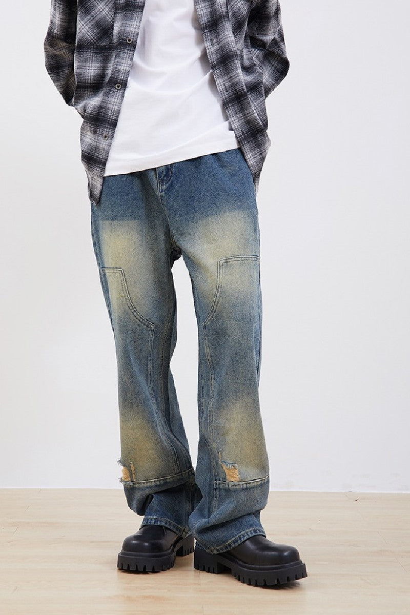 Double Knee Loose Jeans