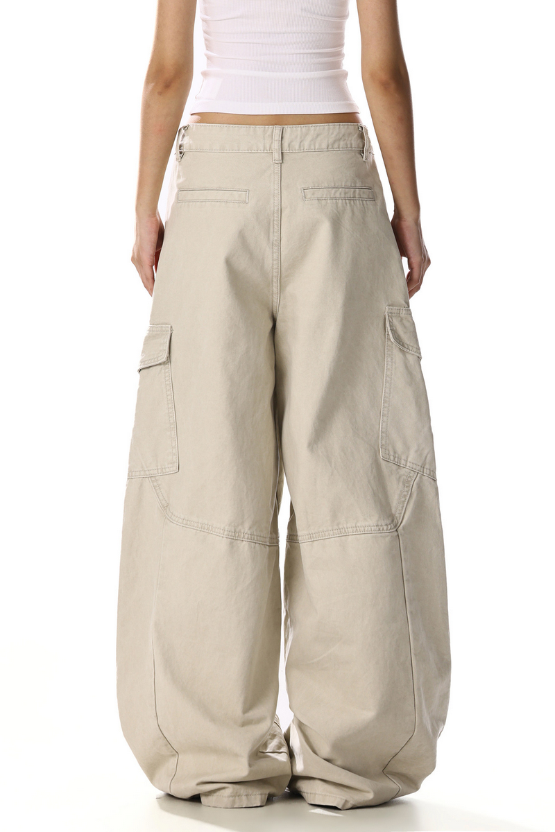Distressed Washed Cargo Pants