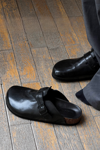 Washed Horsehide Mule Sandals