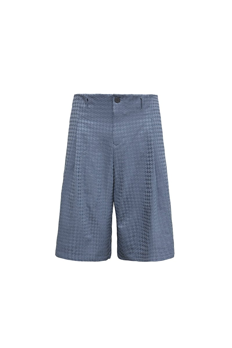 Houndstooth Pleated Capri Pants