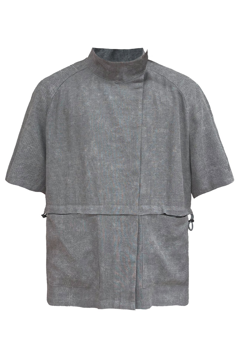 Asymmetric Collar Shirt Jacket