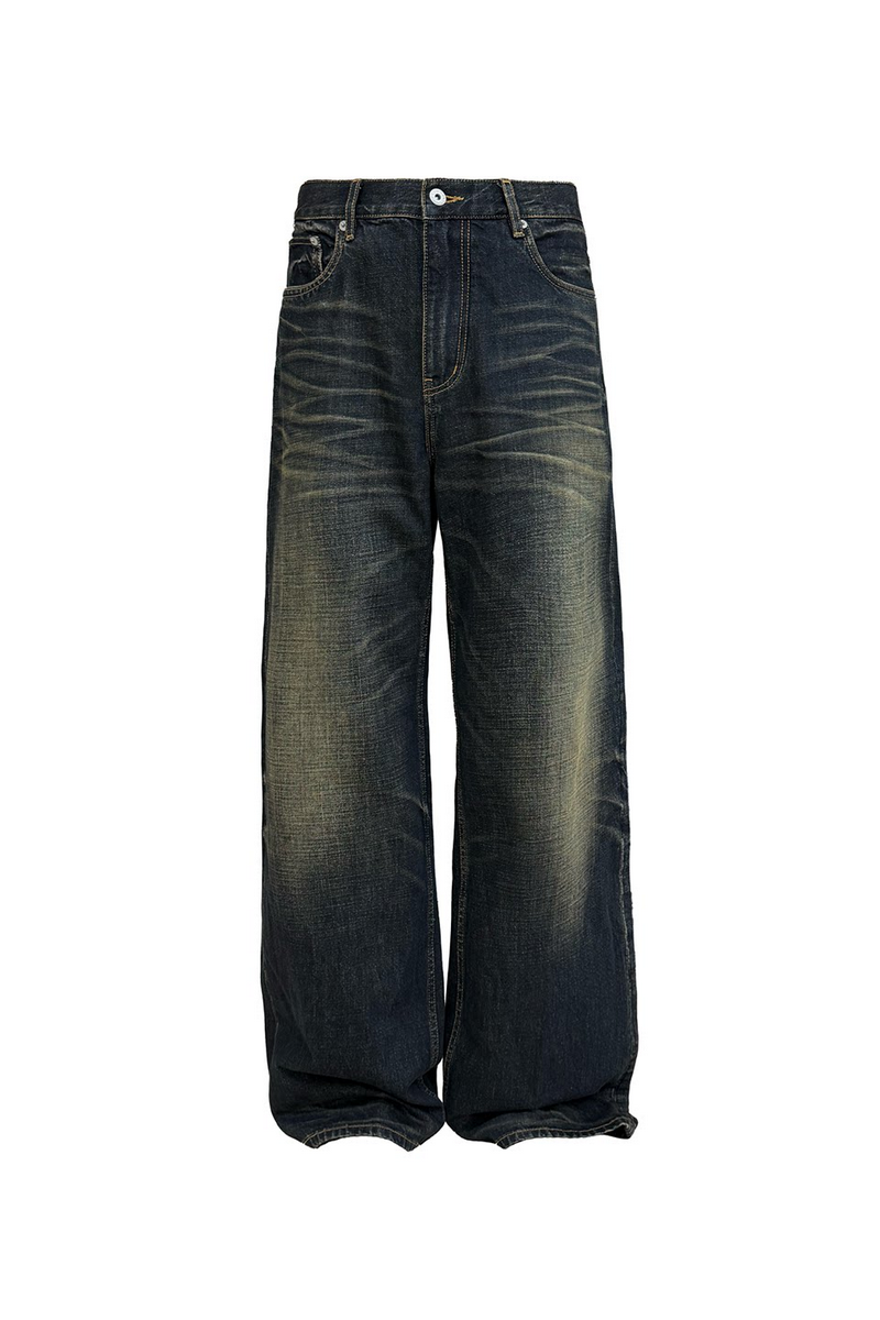 Vintage Wash Straight Jeans
