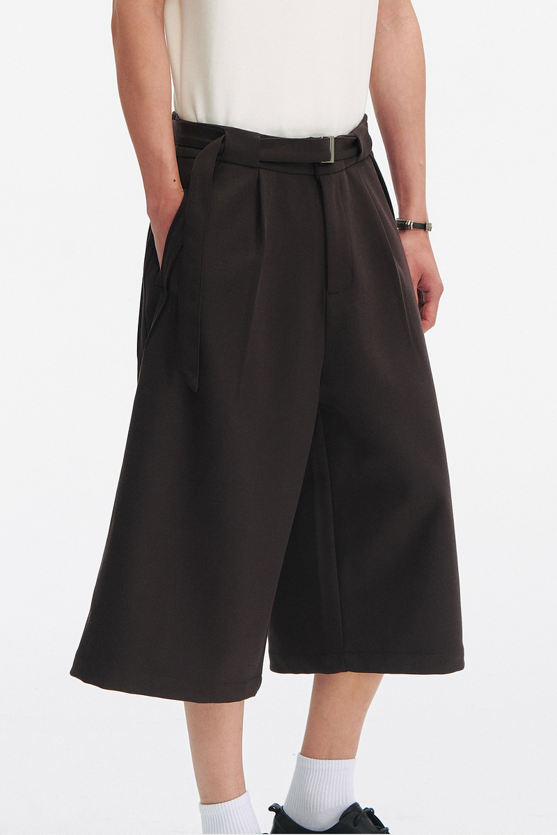 Twill Cropped Trousers