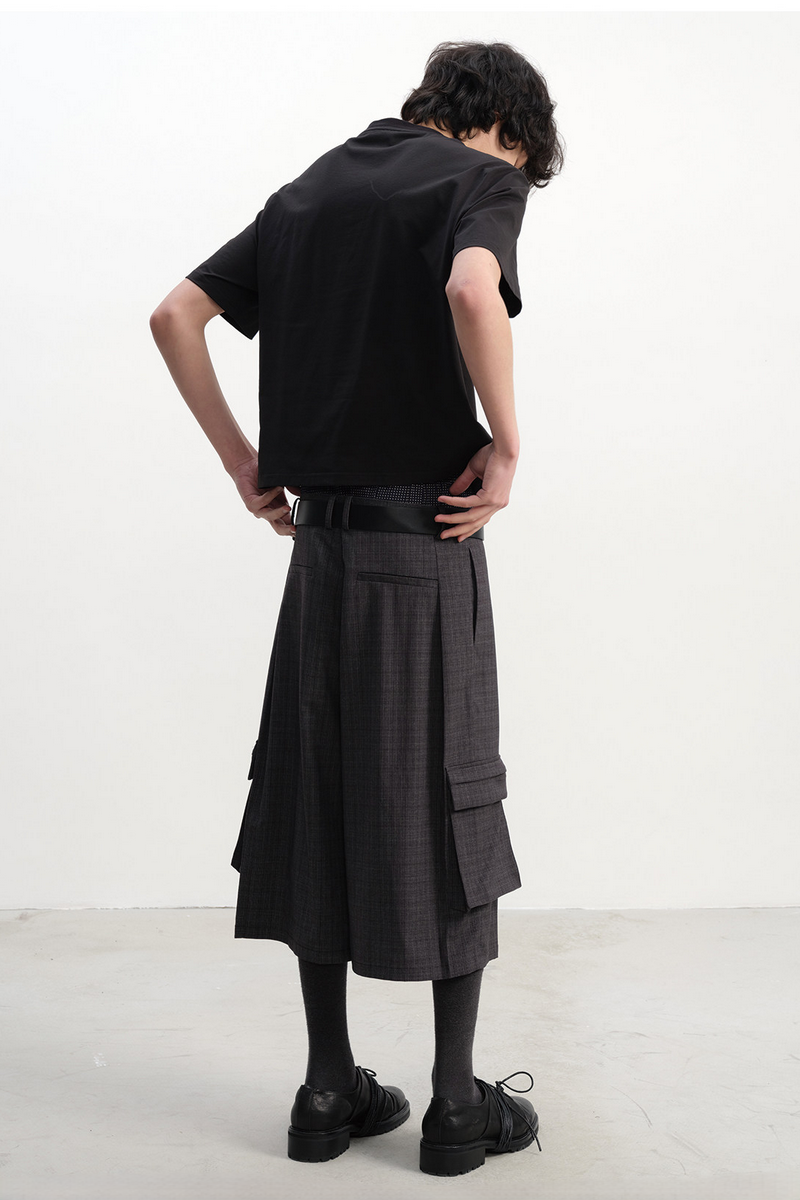 Plaid Cargo Capri Pants