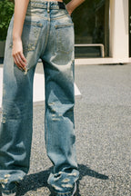 Distressed Washed Jeans