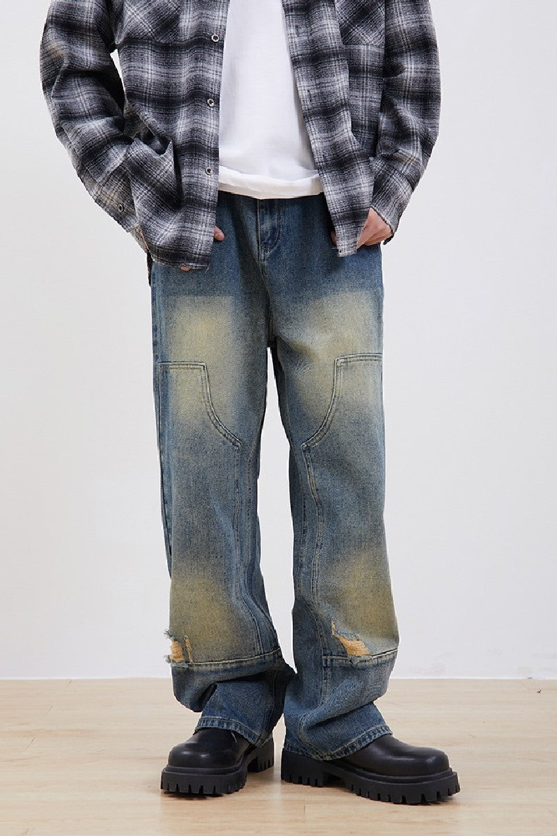 Double Knee Loose Jeans