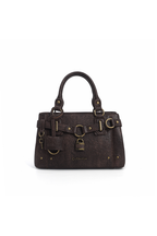 Distressed Lock Crossbody Bag