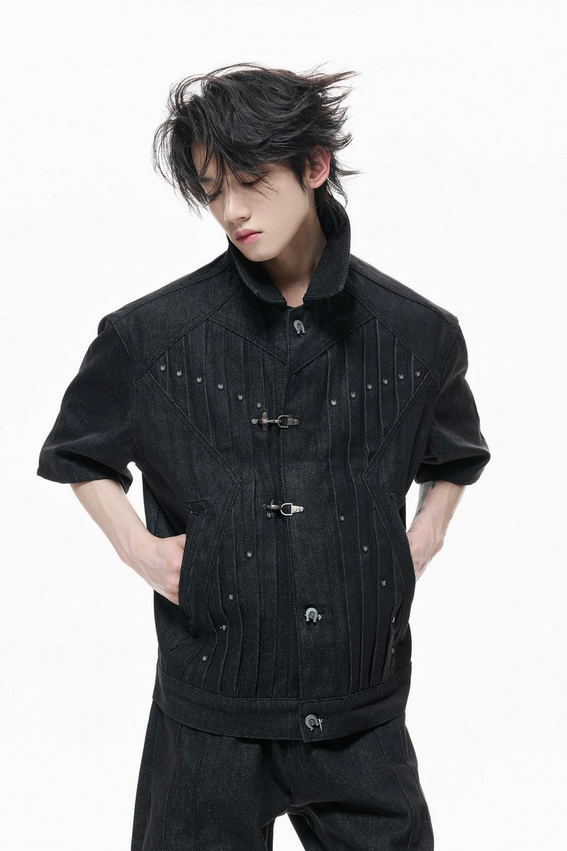 Wrinkled Denim Jacket Shirt
