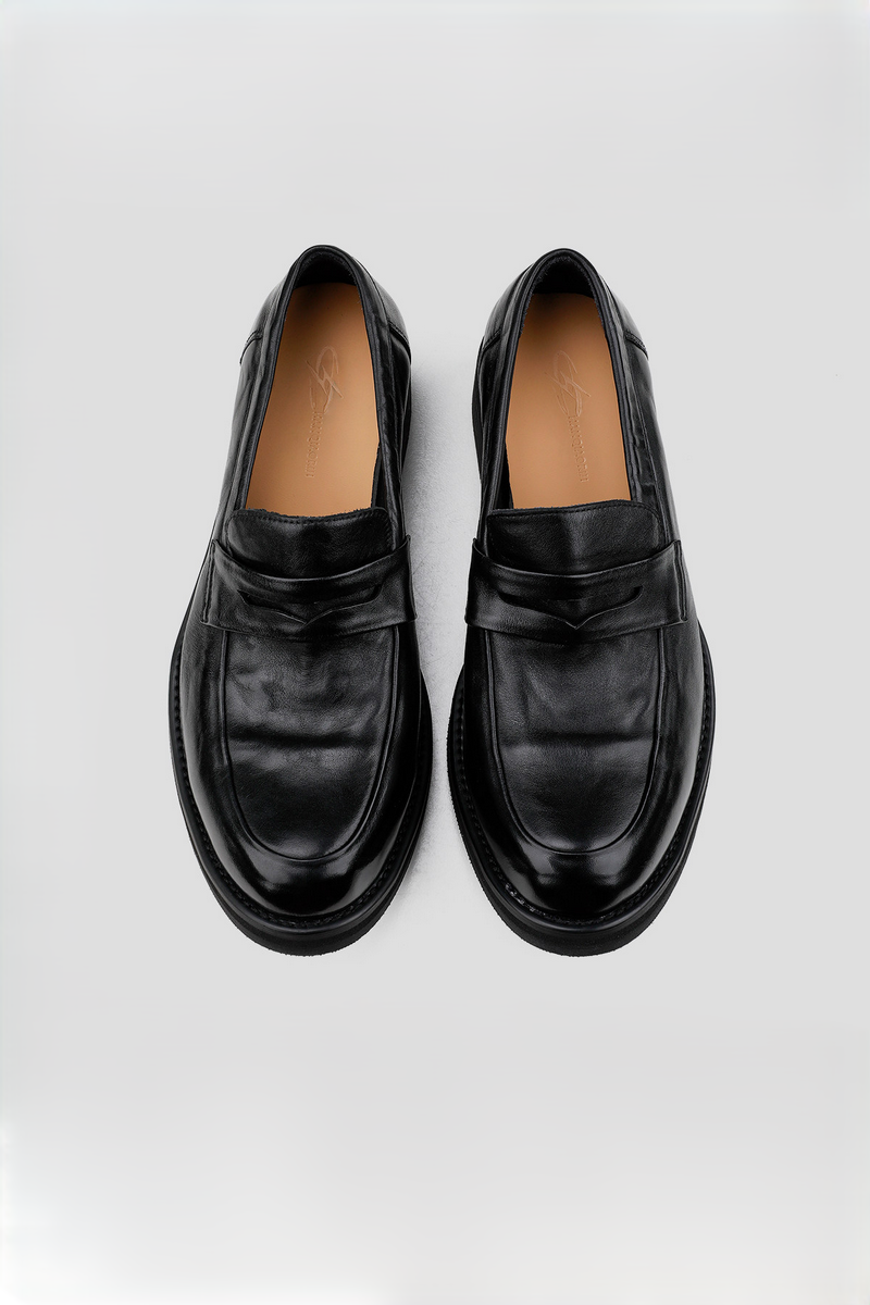 Pointed Leather Loafer Shoes