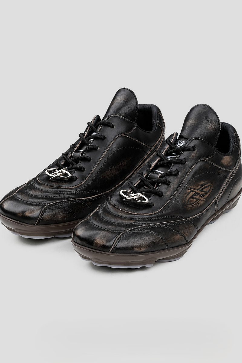 Retro Leather Racing Sneakers