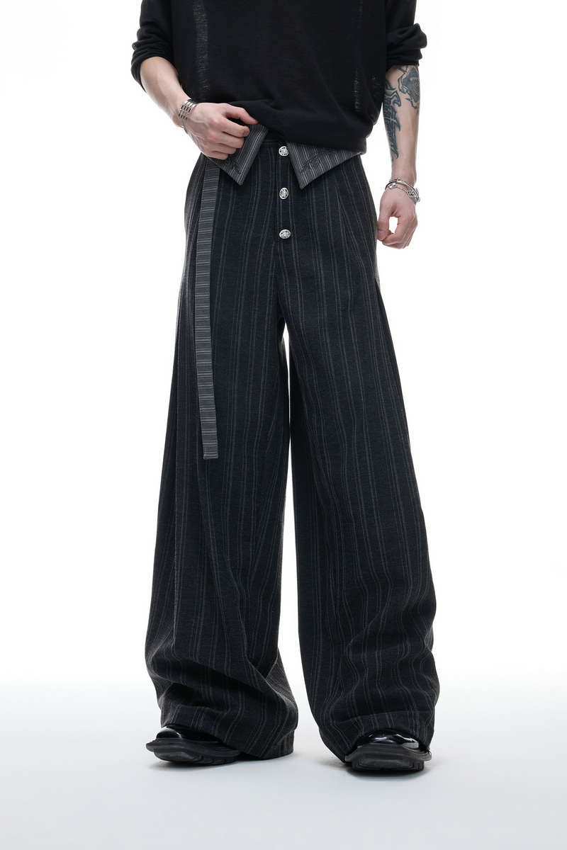 Embroidered Wide Leg Trousers