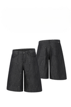 Wide Leg Raw Denim Shorts