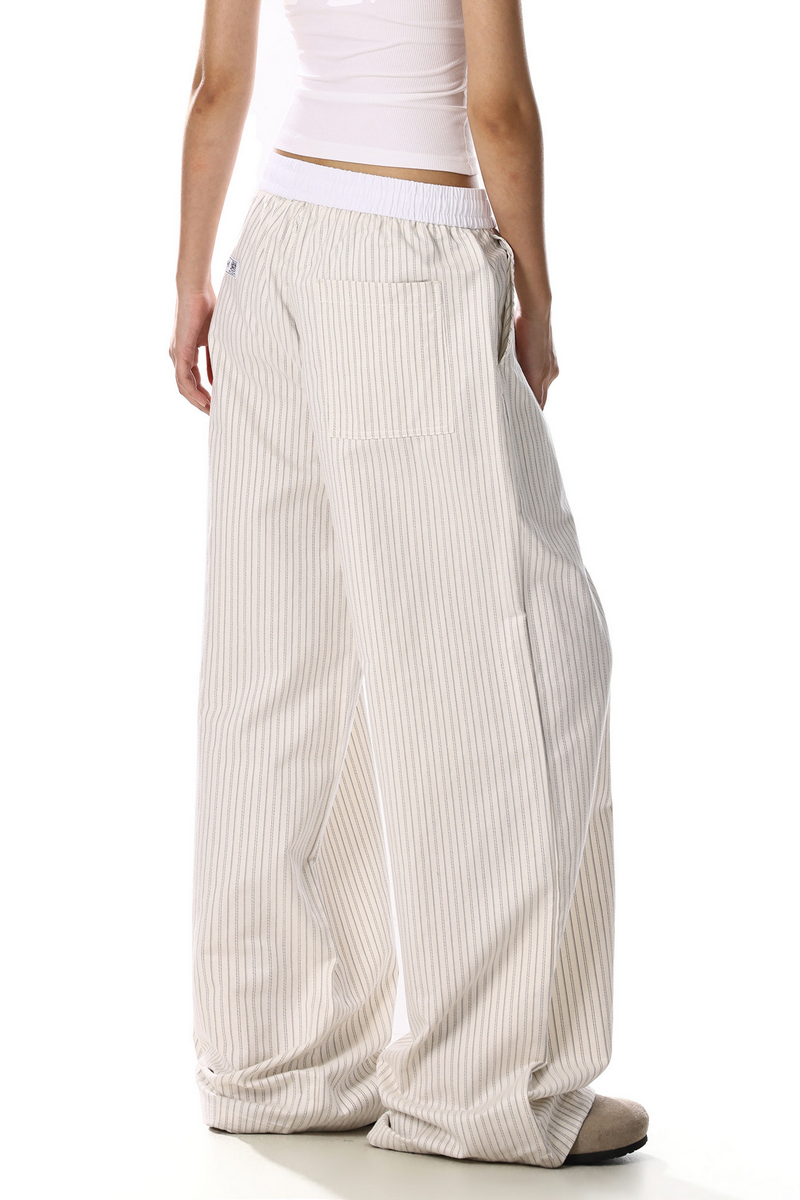 Patchwork Stripe Wide Pants