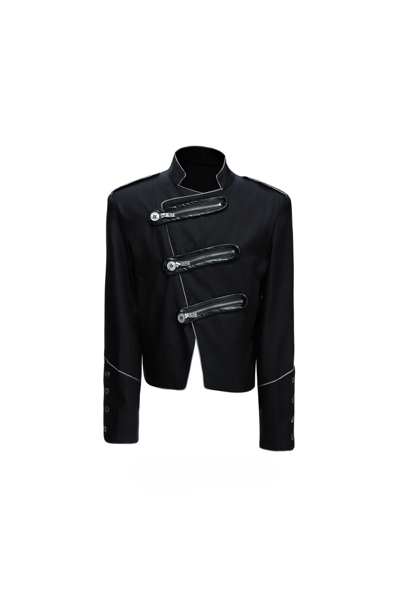 Asymmetric Button Cropped Jacket