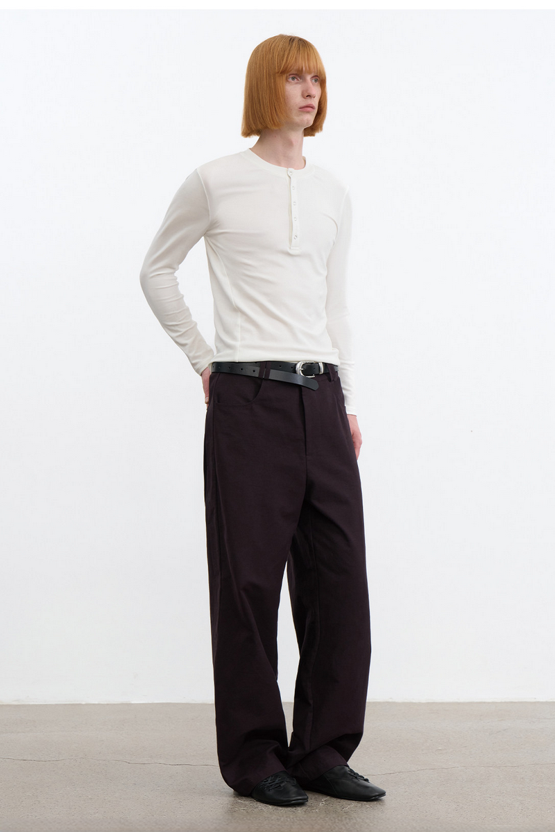 Snap Button Henley Shirt