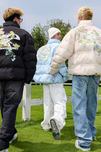 Floral Logo Embroidered Puffer Jacket - EU Only