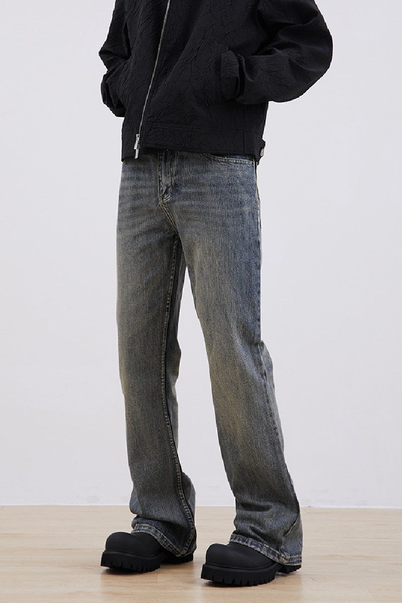 Straight Flared Washed Jeans