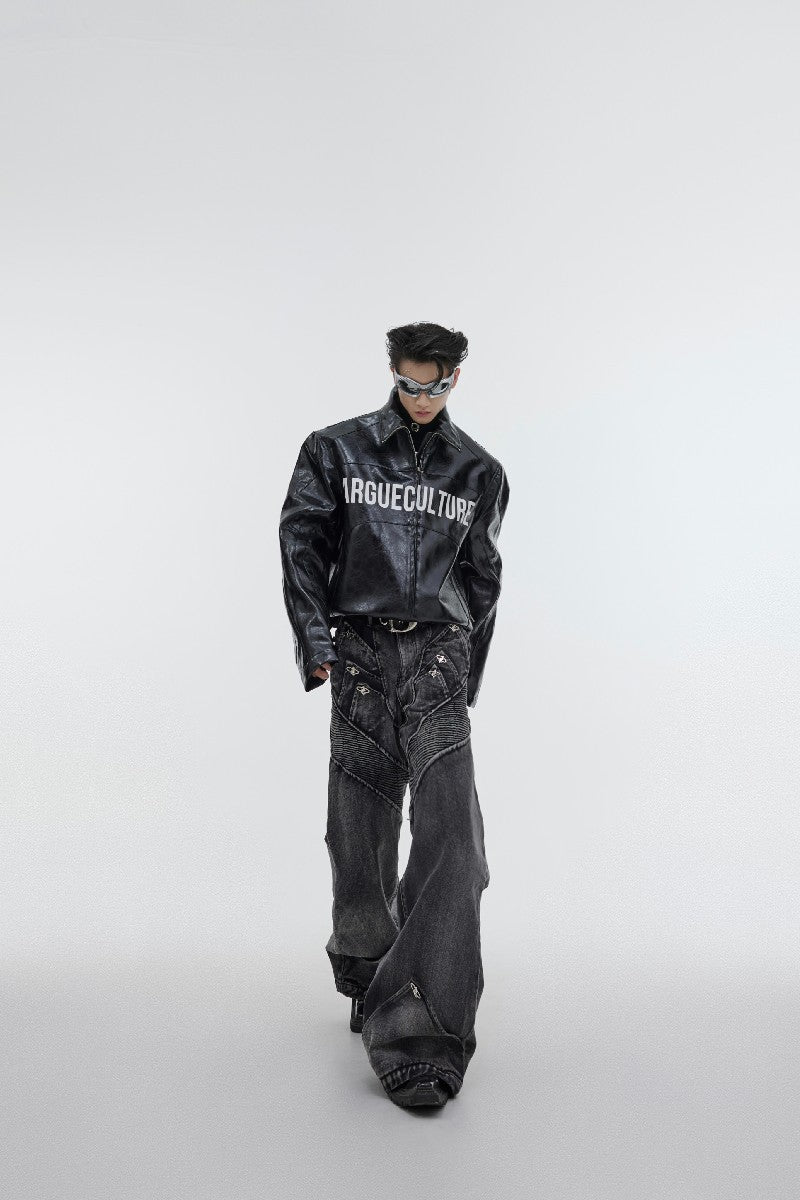 Flared Moto Jeans