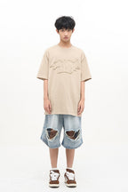 Ripped Loose Jeans Shorts
