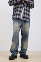 Double Knee Loose Jeans