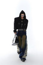Washed Flared Distressed Jeans