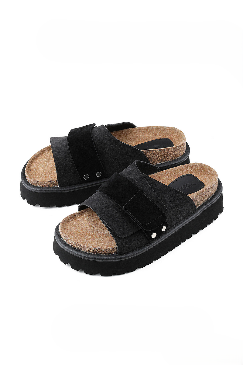 Velcro Leather Clog Sandals