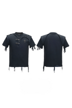 Distressed Ribbed Henley T-Shirt