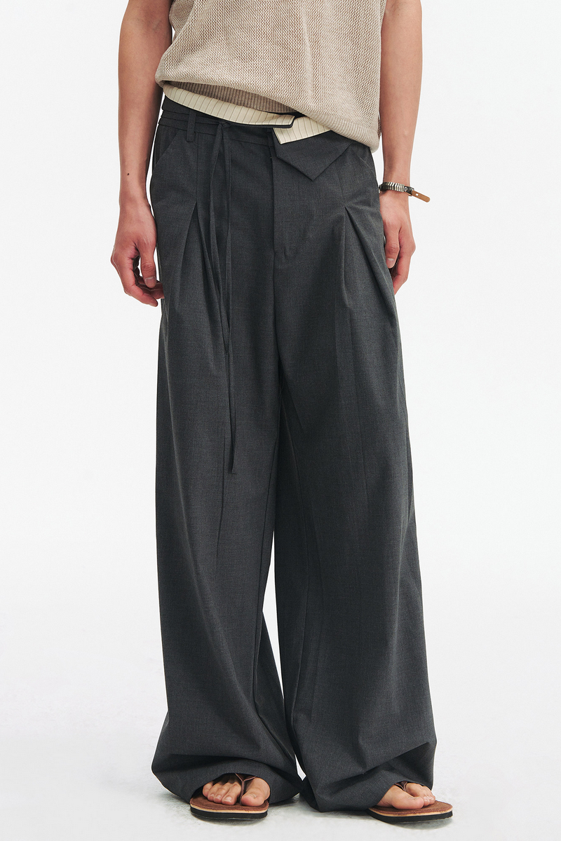Striped Wrap Trousers