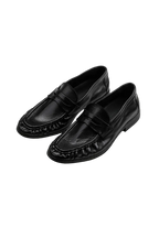 Washed Leather Loafer Shoes
