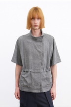 Asymmetric Collar Shirt Jacket