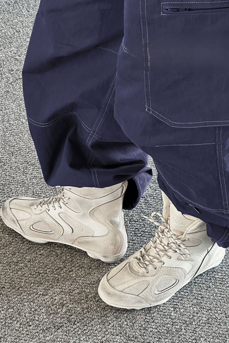 Distressed High Top Boxing Boots