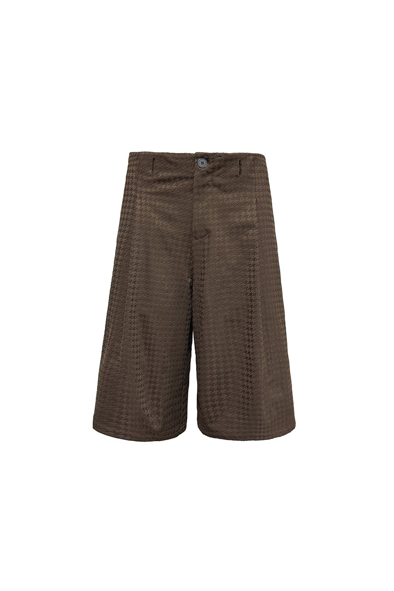 Houndstooth Pleated Capri Pants
