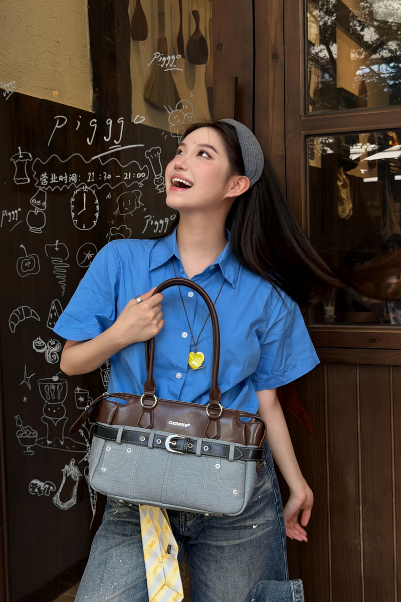 Retro Colorblock Bowling Bag