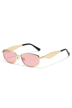 Elegant Slim Metal Oval Sunglasses