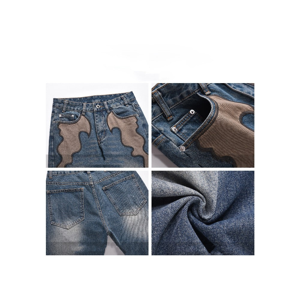 Embroidered Straight Jeans