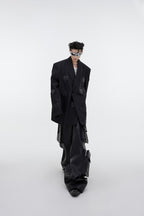 PU Leather Logo Suit Jacket
