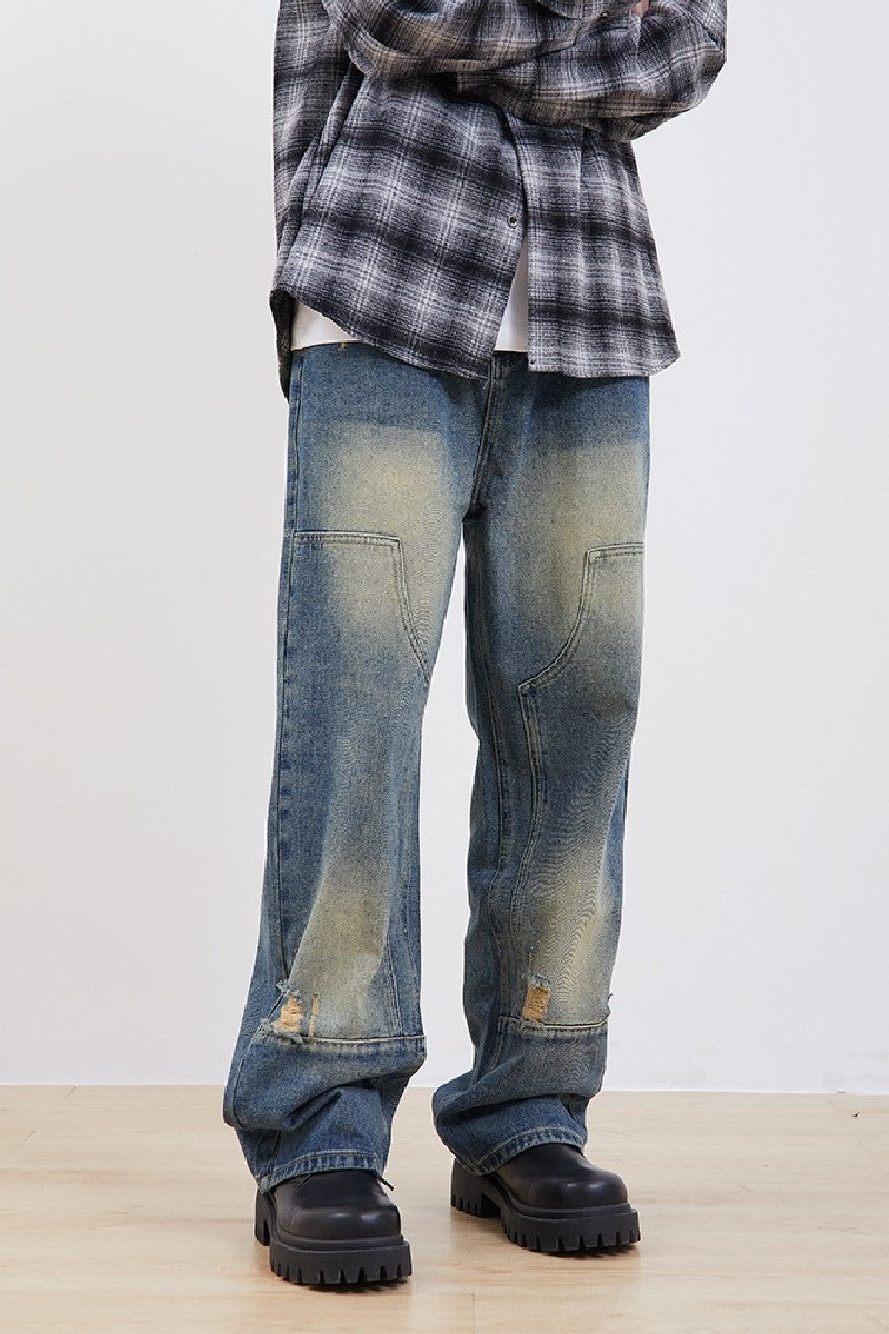 Double Knee Loose Jeans