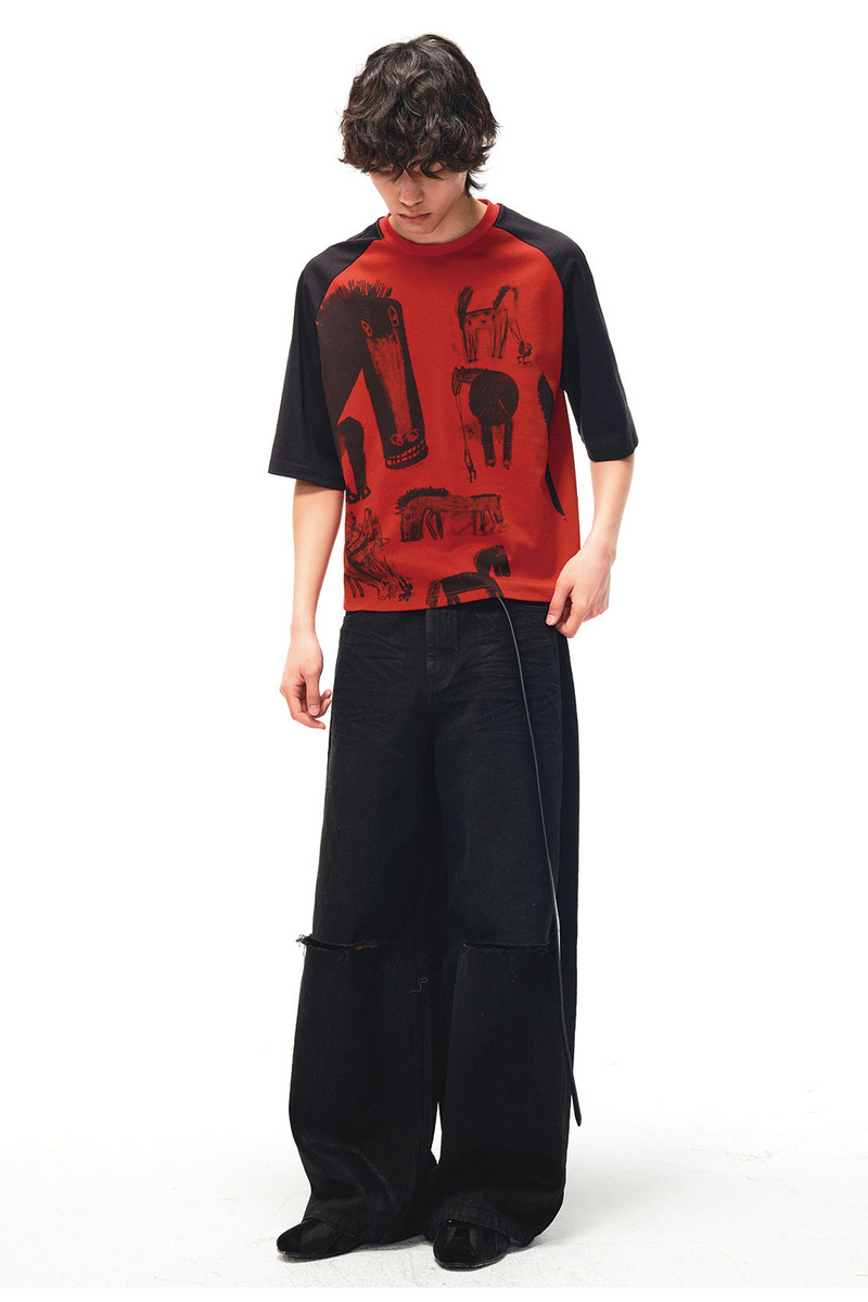 Horse Graphic Raglan Tee