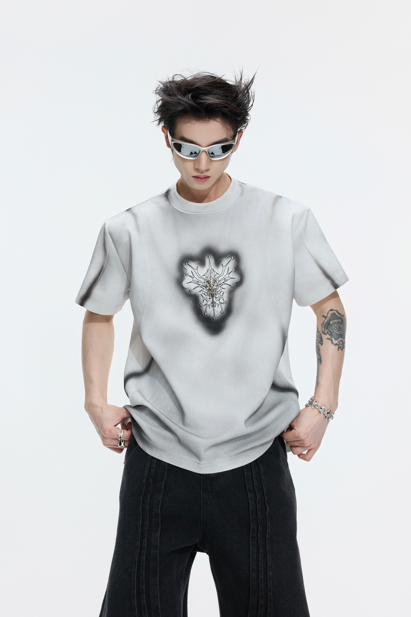 Spray Dyed Padded T-Shirt