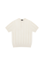 Ribbed Knit Henley Shirt