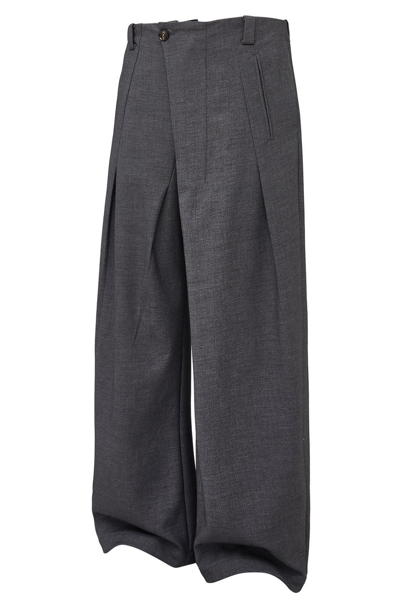 Layered Pleated Wide Pants