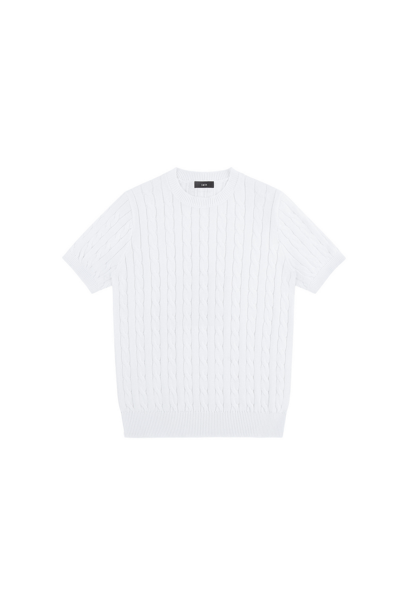 Cable Knit Crewneck T-Shirt