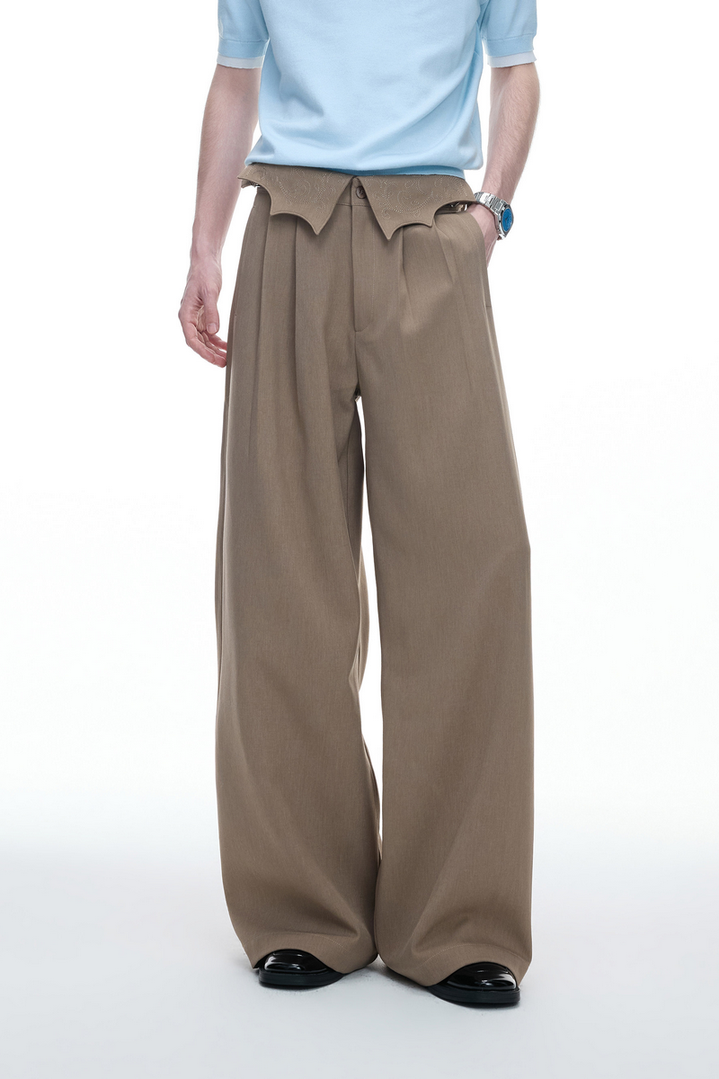 Pinstripe Wide Leg Trousers