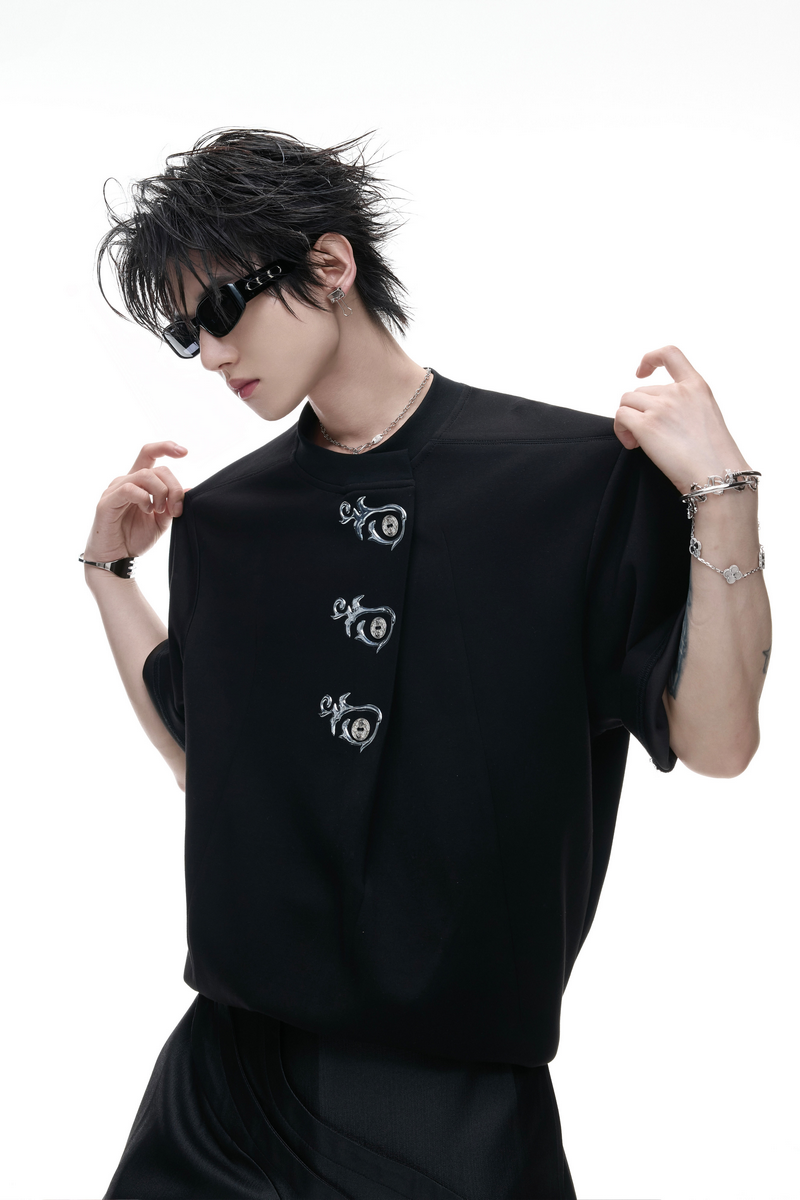Asymmetric Embroidered T-Shirt
