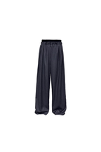 Striped Pleated Rib Waist Trousers